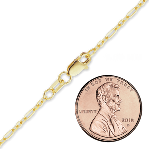 FiDi Figaro Cable Anklet in 14K Yellow Gold