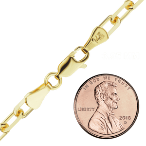 Essex St. Elongated Cable Chain Anklet in 14K Yellow Gold