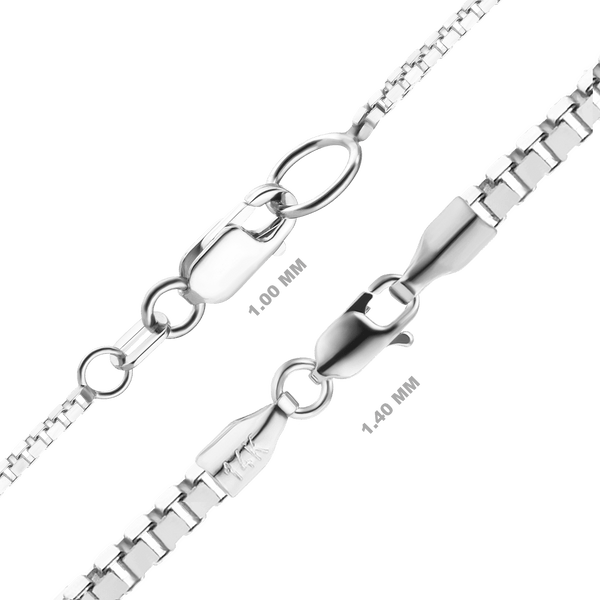 Bleecker St. Box Chain Necklace in 14K White Gold