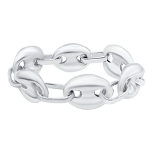 Load image into Gallery viewer, Greenwich Village Puffed Mariner Link Chain Ring in Sterling Silver
