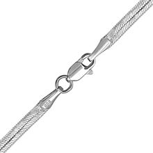 Load image into Gallery viewer, Flexible Hudson Herringbone Chain Necklace in Sterling Silver
