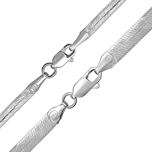 Flexible Hudson Herringbone Chain Necklace in Sterling Silver