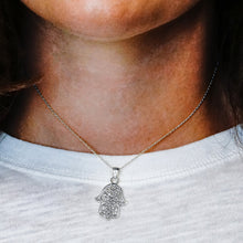 Load image into Gallery viewer, ITI NYC Hamsa Filigree Pendant in Sterling Silver
