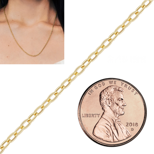 Special Order Only: Bulk / Spooled Diamond Cut Elongated Hollow Cable Chain in Gold