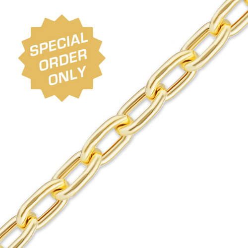 Special Order Only: Bulk / Spooled Diamond Cut Elongated Hollow Cable Chain in Gold