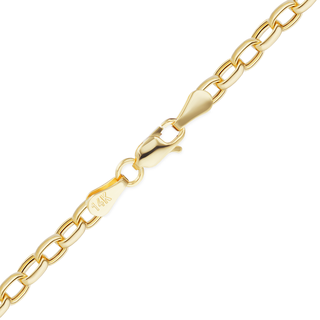 Herald Sq. Hollow Oval Rolo Anklet in 14K Yellow Gold