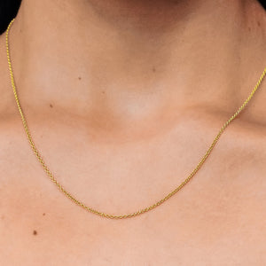 Herald Sq. Hollow Rolo Chain Necklace in 14K Yellow Gold
