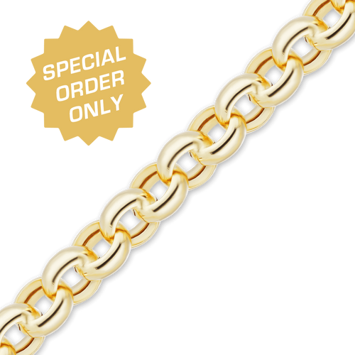 Special Order Only: Bulk / Spooled Round Hollow Rolo Chain in Gold