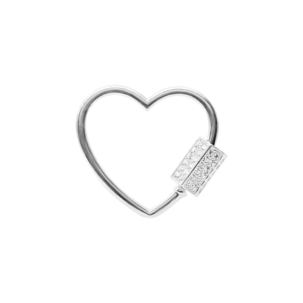 Heart Screw On/Off Chain Connectors / Charm Hangers (19.8 x 24 mm)