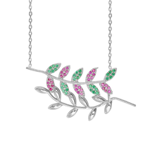 Load image into Gallery viewer, Colorful Branches Necklace in Sterling Silver (38 x 18mm)
