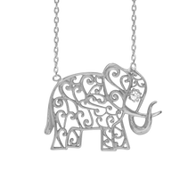 Load image into Gallery viewer, Elephant Necklace in Sterling Silver (15 x 19mm)
