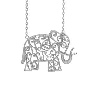 Elephant Necklace in Sterling Silver (15 x 19mm)