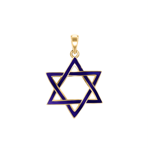 ITI NYC Star of David Pendant with Blue Enamel in Sterling Silver