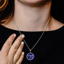 Load image into Gallery viewer, ITI NYC Chai Pendant with Blue Enamel in Sterling Silver
