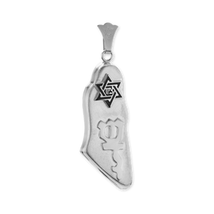 ITI NYC Map of Israel Specialty Pendant in Sterling Silver