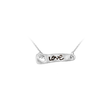 Load image into Gallery viewer, Love Bar Necklace in Sterling Silver (19 x 5mm)
