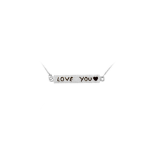 Load image into Gallery viewer, Love You Bar Necklace in Sterling Silver (4 x 31mm)
