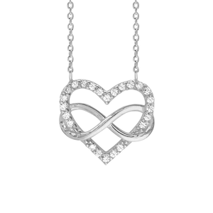 Intertwined Heart and Infinity Necklace in Sterling Silver (15 x 16mm)