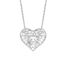 Load image into Gallery viewer, Filigree Heart Necklace in Sterling Silver (19 x 20mm)
