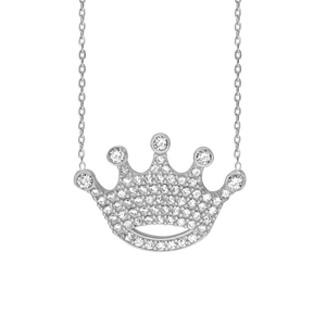 Crown Necklace in Sterling Silver (17 x 25mm)