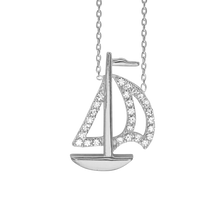 Load image into Gallery viewer, Sailboat Necklace in Sterling Silver (20 x 13mm)
