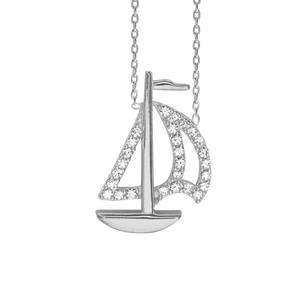 Sailboat Necklace in Sterling Silver (20 x 13mm)
