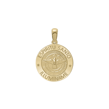 Load image into Gallery viewer, 14K Gold Round Espíritu Santo Medallion (5/8 inch - 1 inch)
