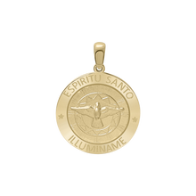 Load image into Gallery viewer, 14K Gold Round Espíritu Santo Medallion (5/8 inch - 1 inch)
