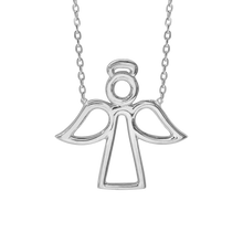 Load image into Gallery viewer, Angel Outline Necklace in Sterling Silver (22 x 22mm)
