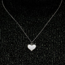 Load image into Gallery viewer, Accented Heart Disc Necklace in Sterling Silver (20 x 18mm)
