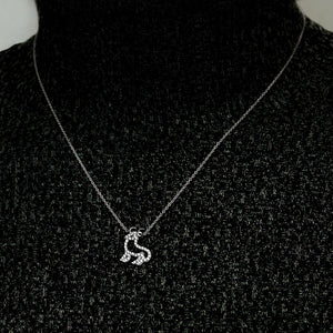 Aries Necklace with Cubic Zirconia in Sterling Silver (16 x 13mm)