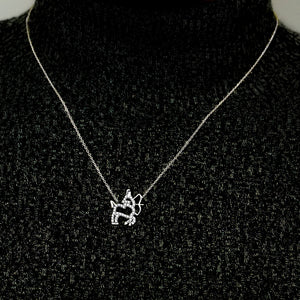 Sagittarius Necklace with Cubic Zirconia in Sterling Silver (18 x 17mm)