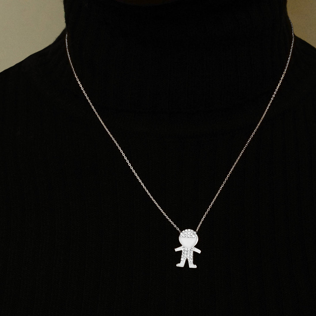 Boy Necklace in Sterling Silver (20 x 13mm)