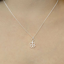 Load image into Gallery viewer, Clover Hearts Necklace in Sterling Silver (17 x 12mm)
