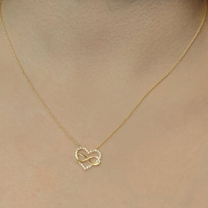 Linked Heart & Infinity Necklace in Sterling Silver (15 x 16mm)