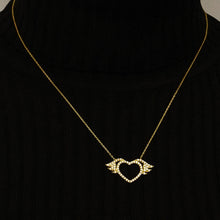 Load image into Gallery viewer, Winged Heart Necklace in Sterling Silver (16 x 29mm)

