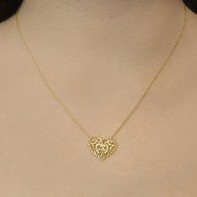 Load image into Gallery viewer, Filigree Heart Necklace in Sterling Silver (19 x 20mm)
