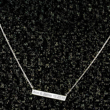 Load image into Gallery viewer, Bar Necklace with Engraving in 14K White Gold (18&quot; Chain)
