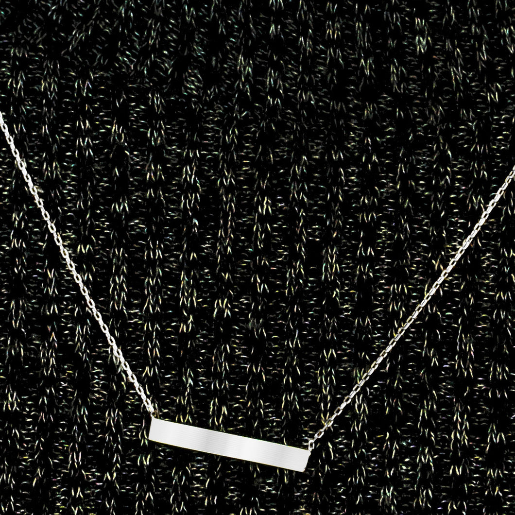 Bar Necklace with Engraving in Sterling Silver (18