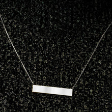 Load image into Gallery viewer, Bar Necklace with Engraving in 14K White Gold (18&quot; Chain)
