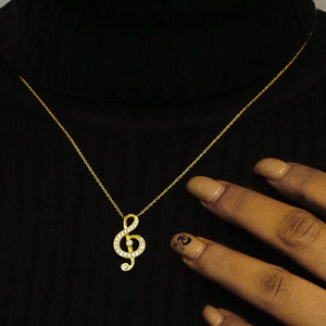 Treble Clef Necklace in Sterling Silver (25 x 13mm)