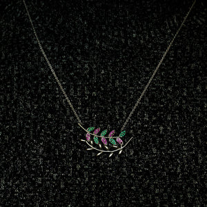 Colorful Branches Necklace in Sterling Silver (38 x 18mm)