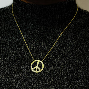 Glitz & Peace Necklace in Sterling Silver (23 x 23mm)