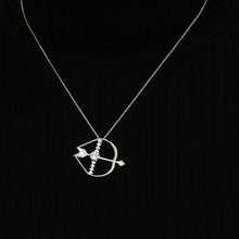 Load image into Gallery viewer, Bow &amp; Arrow Necklace in Sterling Silver (24 x 33mm)
