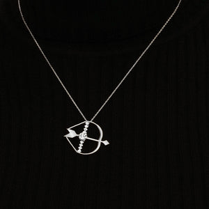 Bow & Arrow Necklace in Sterling Silver (24 x 33mm)