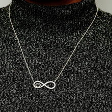 Load image into Gallery viewer, Heart &amp; Infinity Necklace in Sterling Silver (29 x 10mm)
