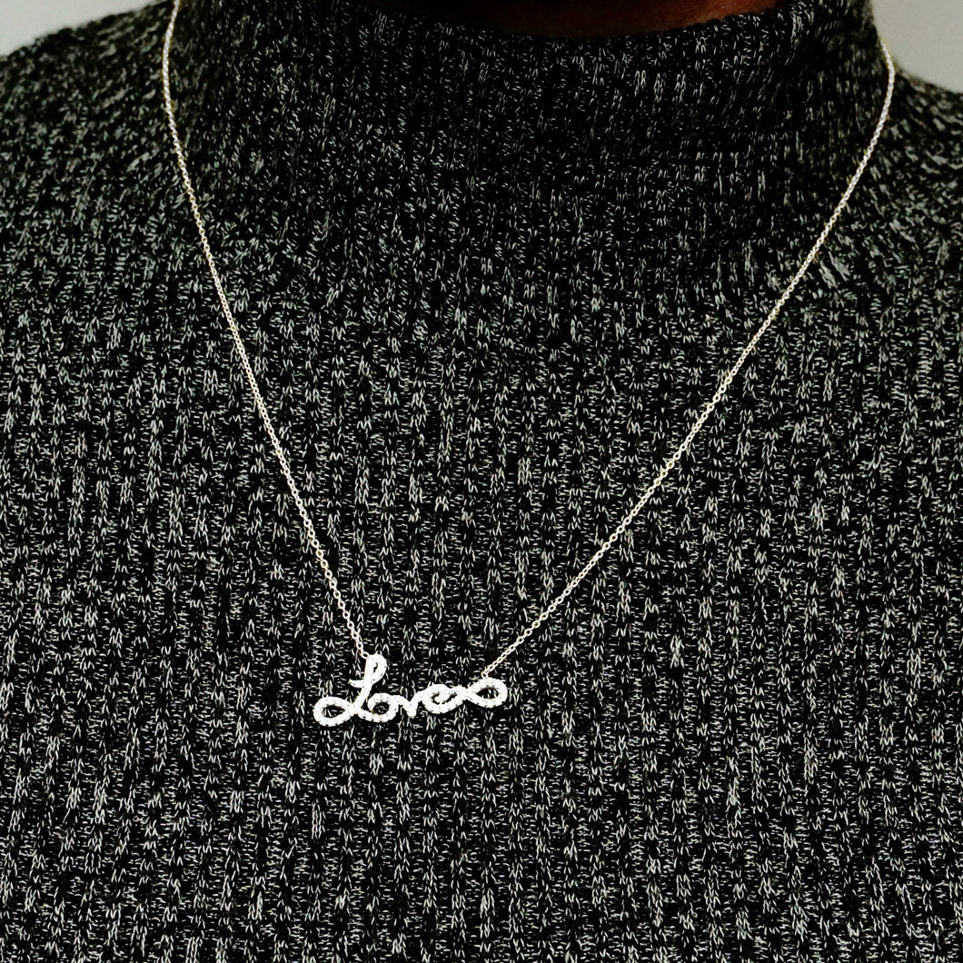 Love & Infinity Necklace in Sterling Silver (31 x 13mm)