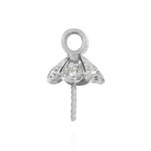 Load image into Gallery viewer, ITI NYC Pearl Cap Dangle Drops with Diamonds (7.00 mm Cup)
