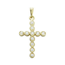 Load image into Gallery viewer, ITI NYC Bezel Set Cross Pendant with Diamonds in 14K Gold
