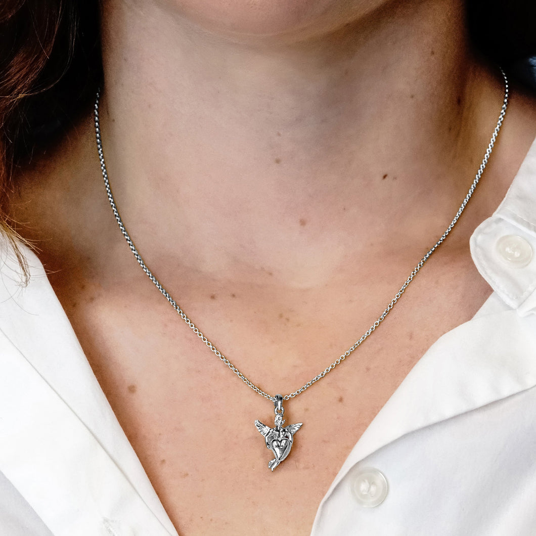 ITI NYC Cupid Angel Pendant in Sterling Silver